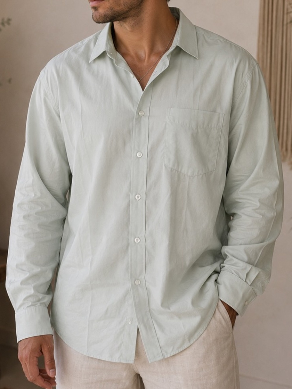 Joseph $ Feiss Dress Shirt Mens Size 18 (XXL) Mint Green Career Office